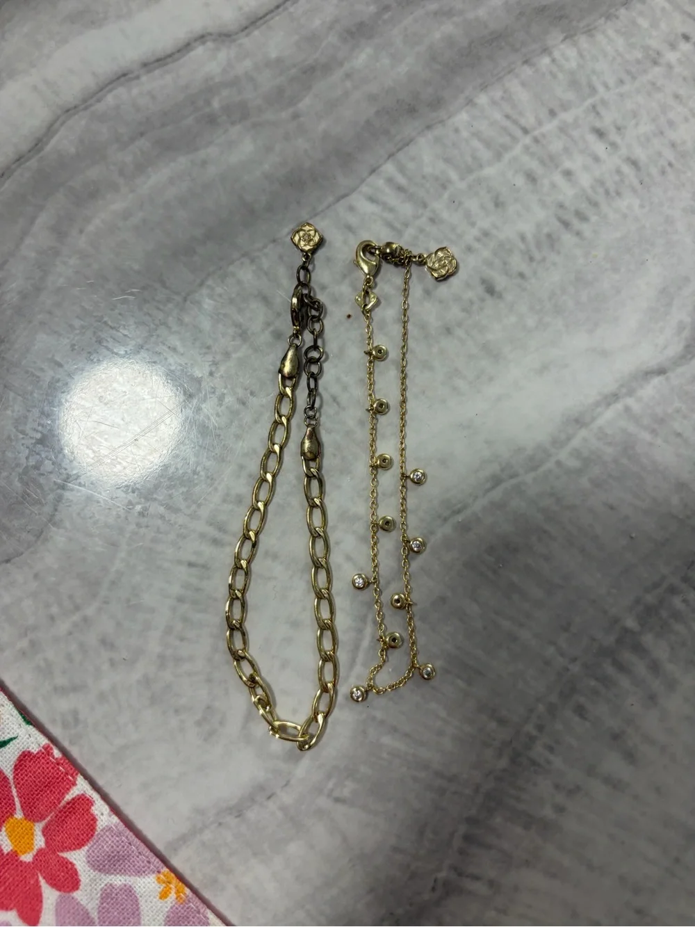 Kendra Scott Gold-Tone Double Chain Bracelet with Clear Stones